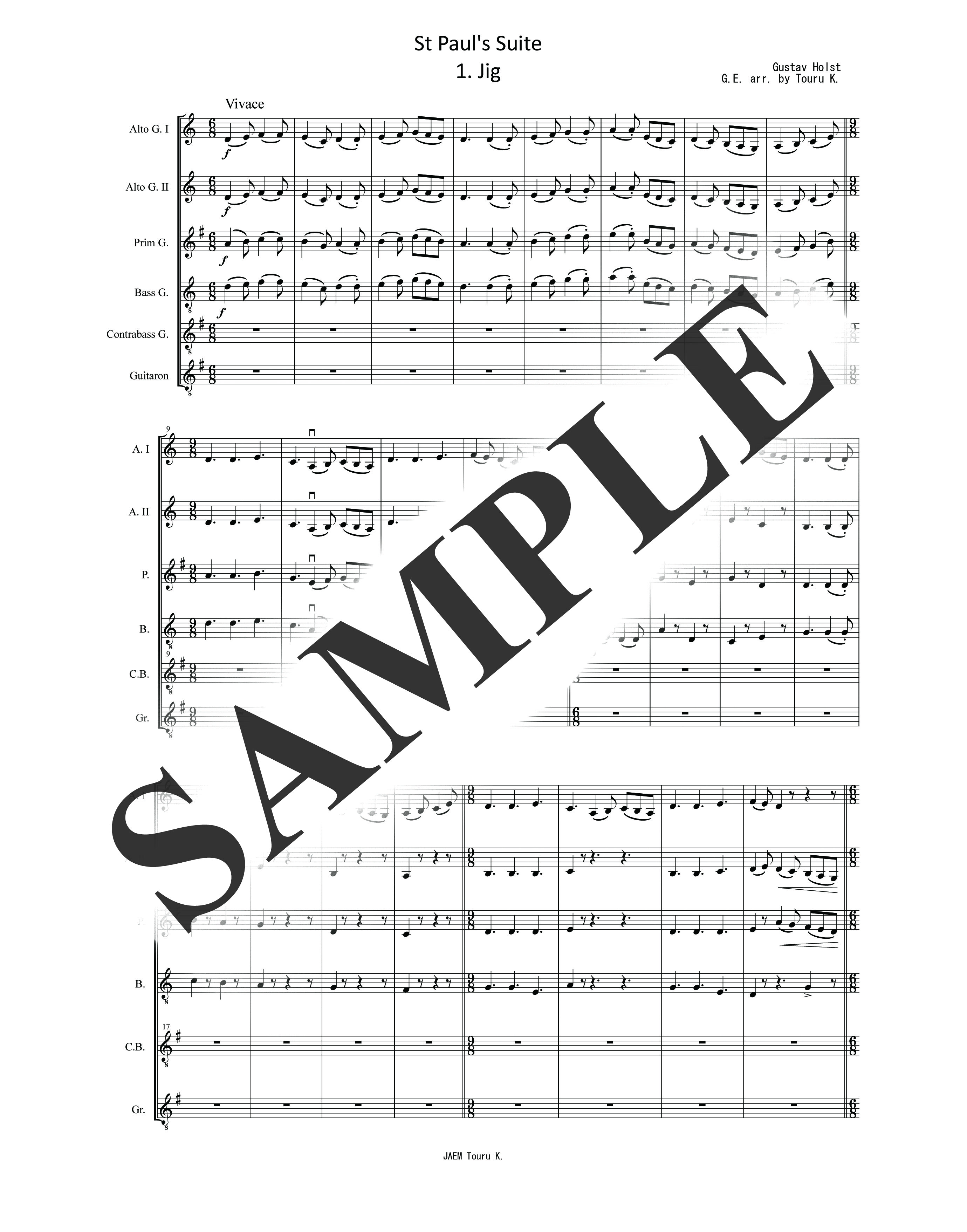 G.ホルスト／セントポール組曲 第1楽章