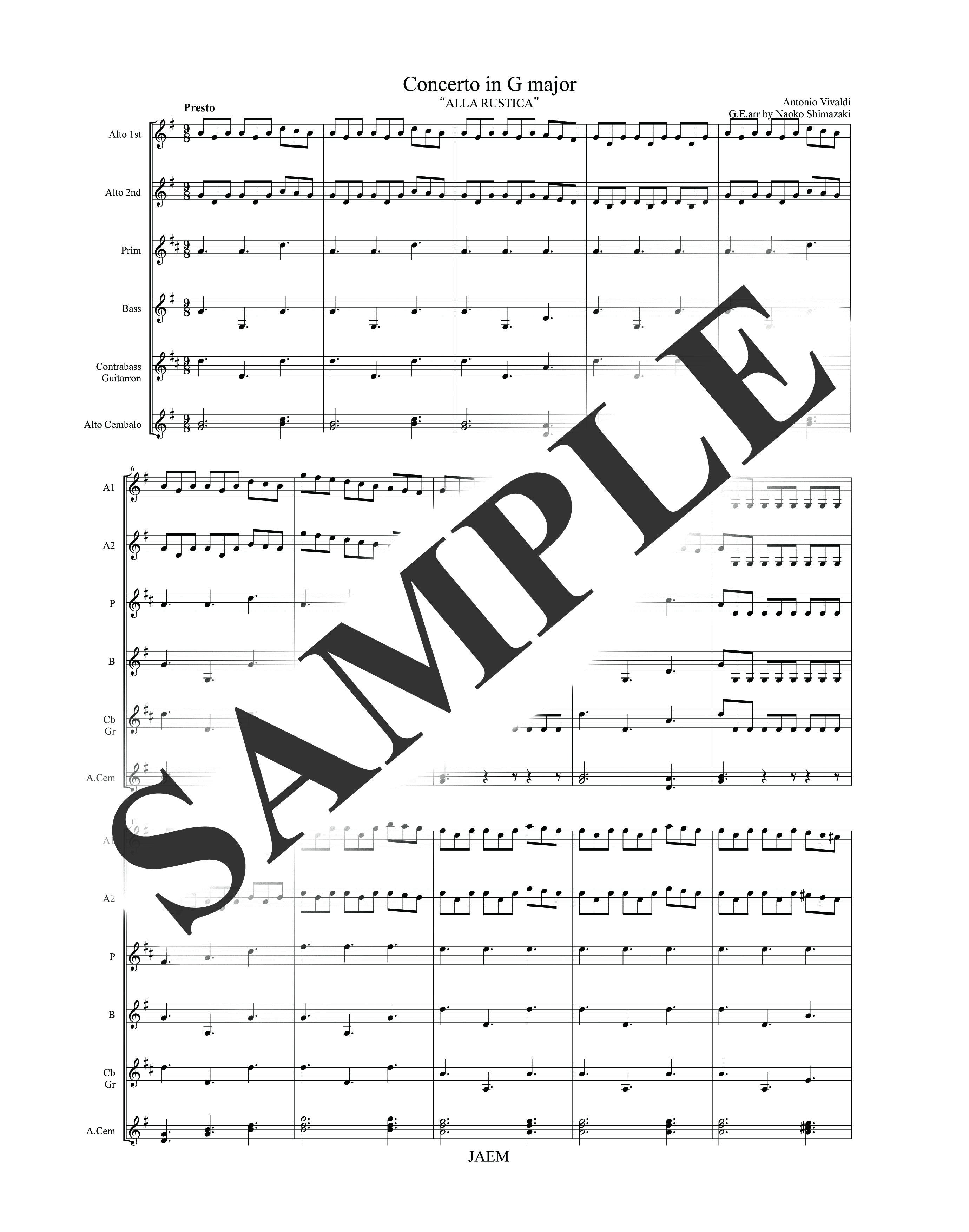 A.ヴィヴァルディ／アラ・ルスティカ　全楽章