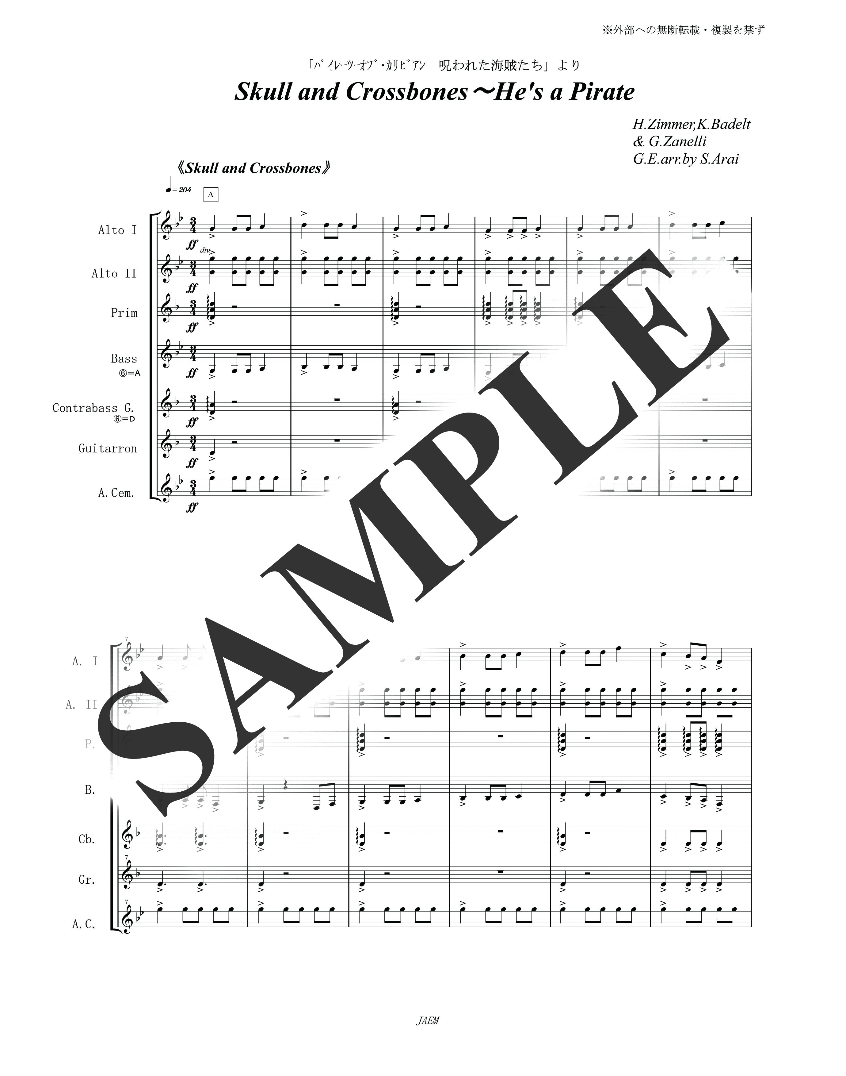 『映画音楽・民謡・その他』／Skull and Crossbones～He's A Pirate～「パイレーツ・オブ・カリビアン」